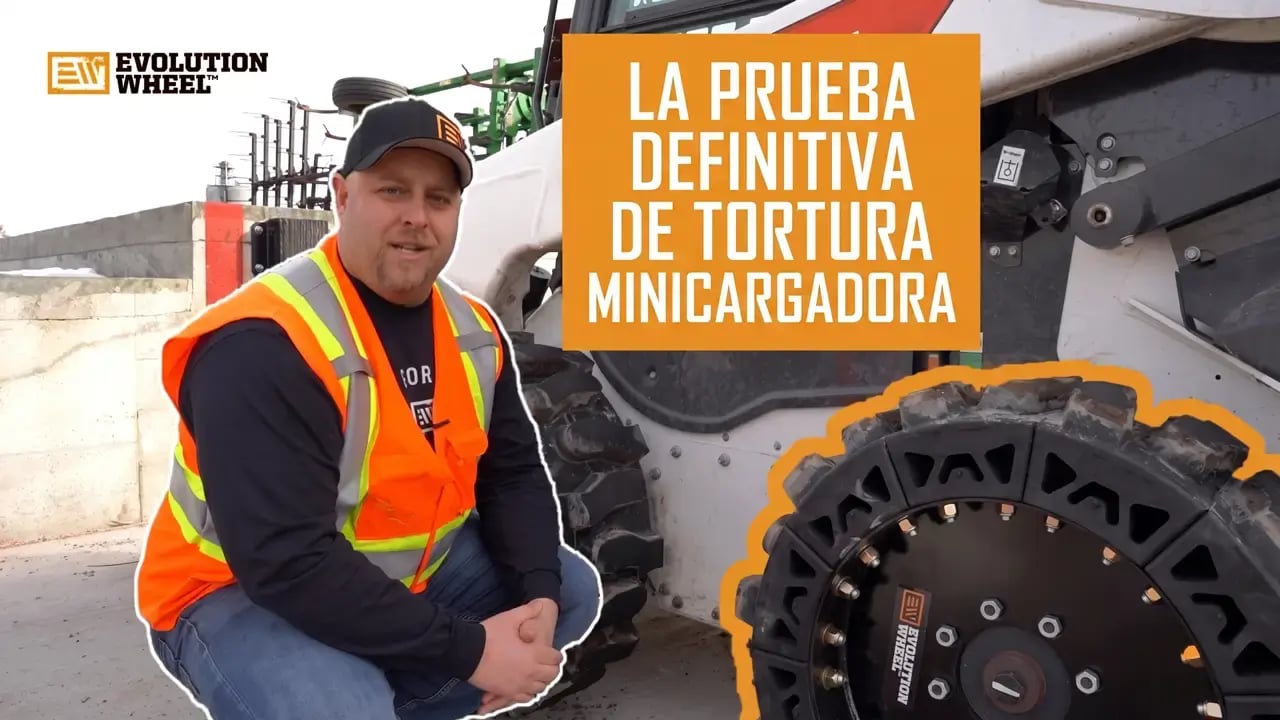 Sentido de giro correcto para neumáticos macizos todoterreno de minicargadora