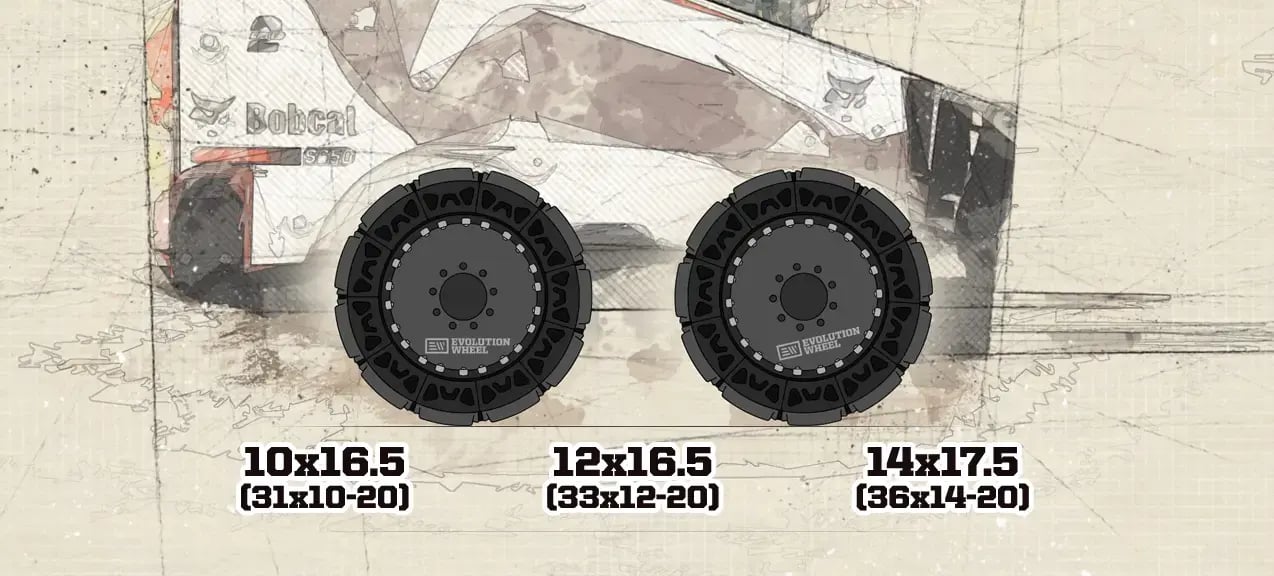 hard surface solid tire sizes for skid steers