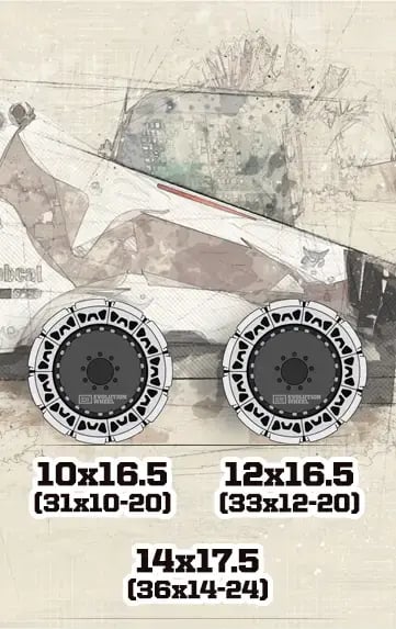 non marking solid tire sizes for skid steer