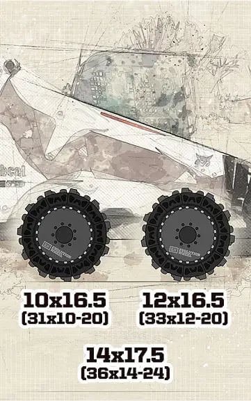 solid tire sizes for skid steer