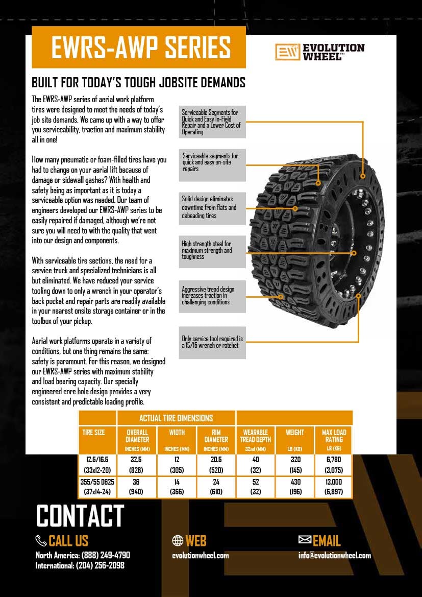 Evolution Wheel EWRSAWP Spec Sheet Download