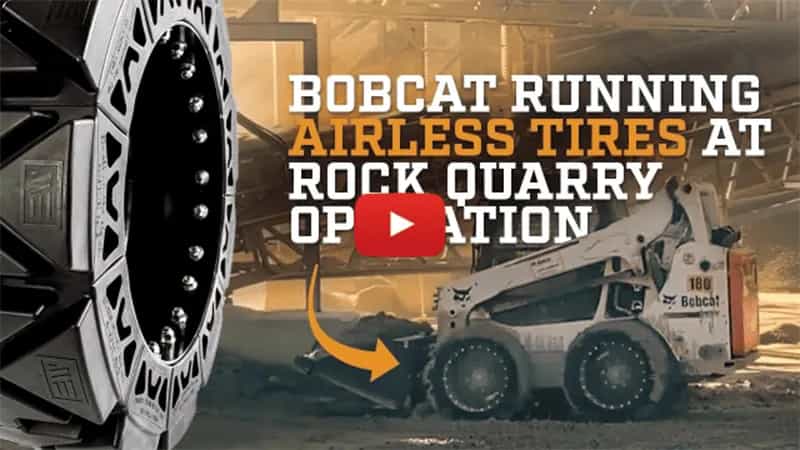 Hard Surface Skid Steer Tire - EWRS-HS Tires at Rock Quarry Operation