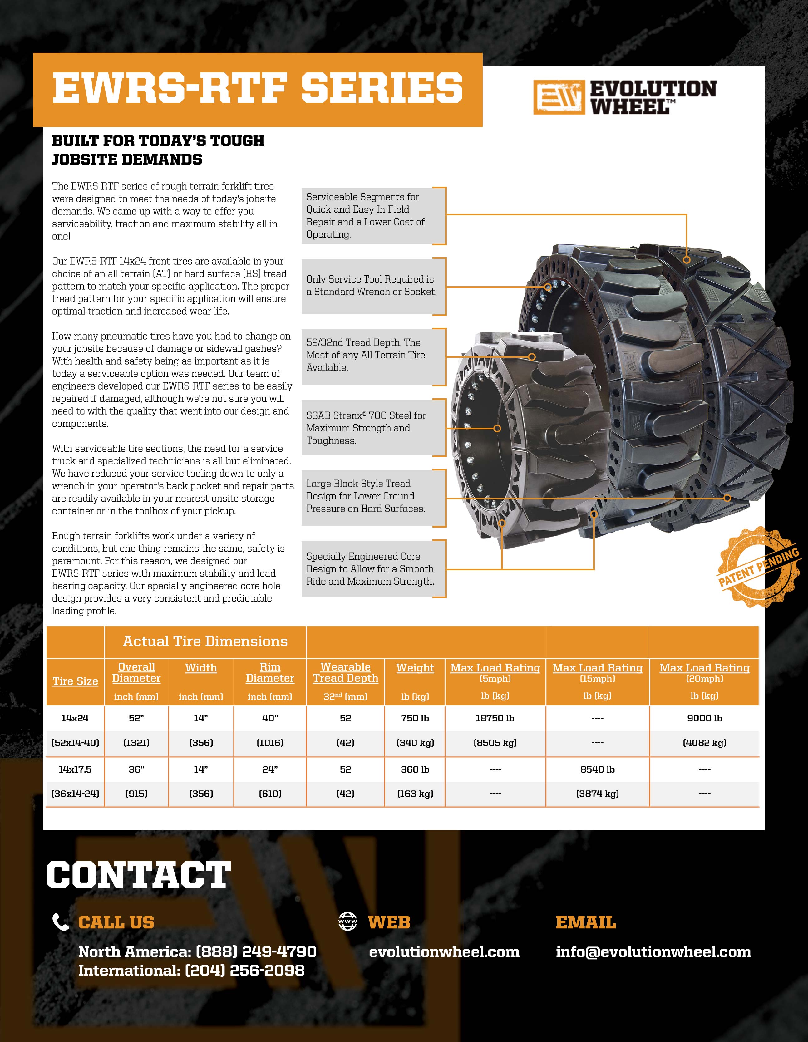 EWRS-RTF rough terrain forklift tires
