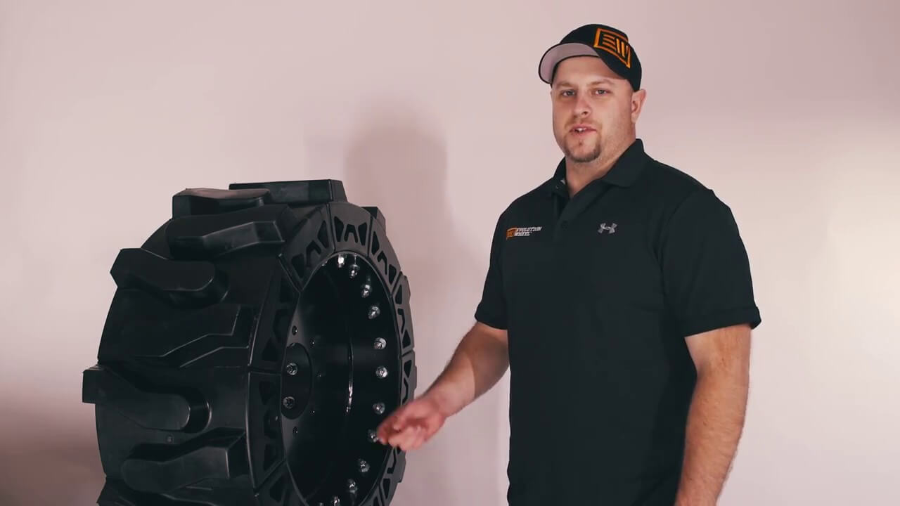 aggressive solid skid steer tires