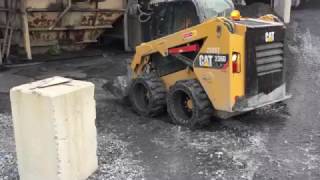 solid skid steer tires in a rock quarry