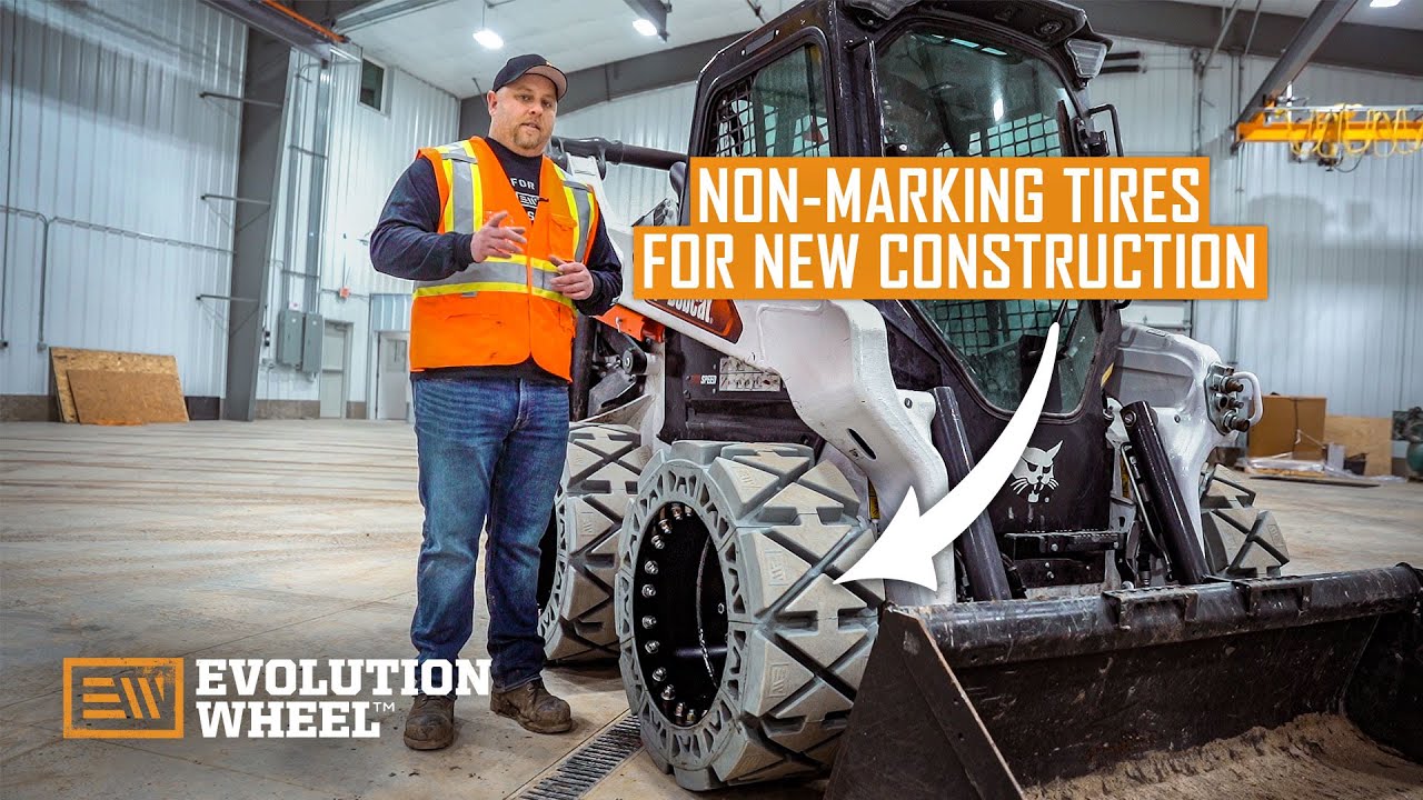 This video is about skid steers using our tires in construction called the EWRS-HS-NM non marking skid steer tires.