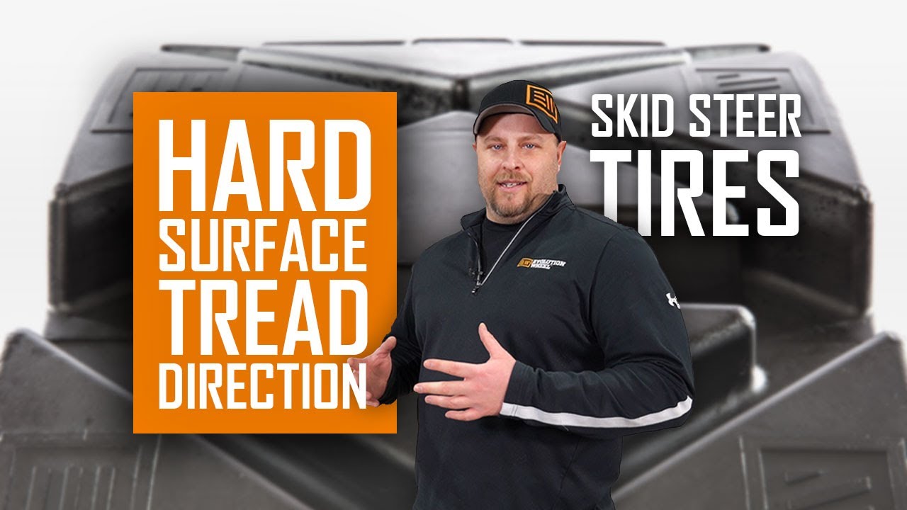 This video is about skid steer tires and their tread direction