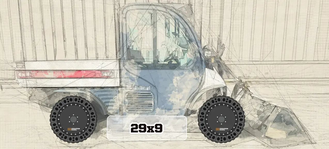 bobcat toolcat solid tire size