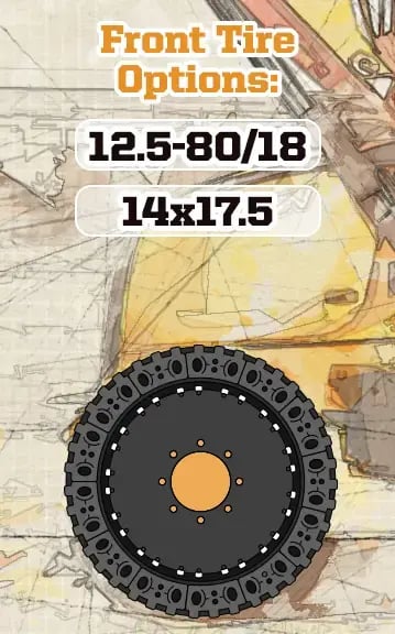 case 570 backhoe frontal tire sizes