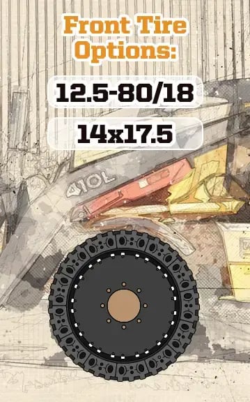 deere 410L front tire sizes