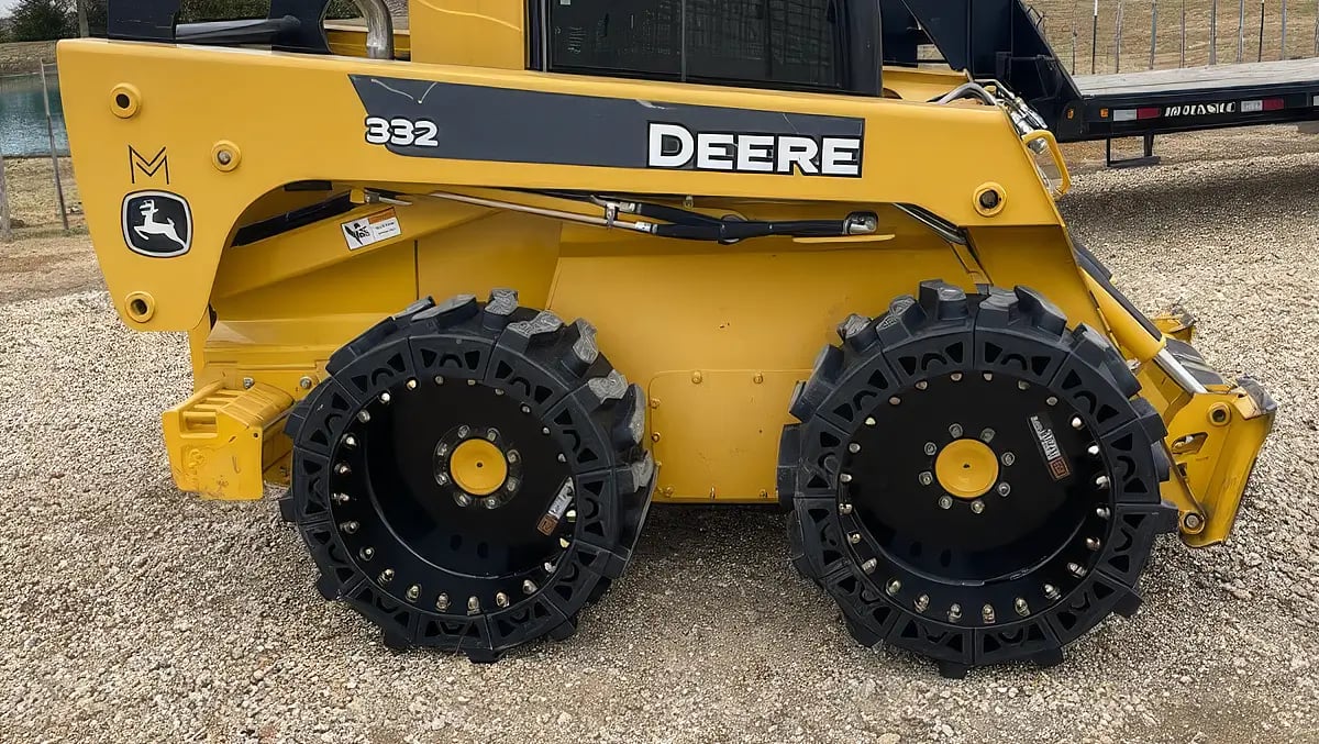 deer 332 solid skid steer tires