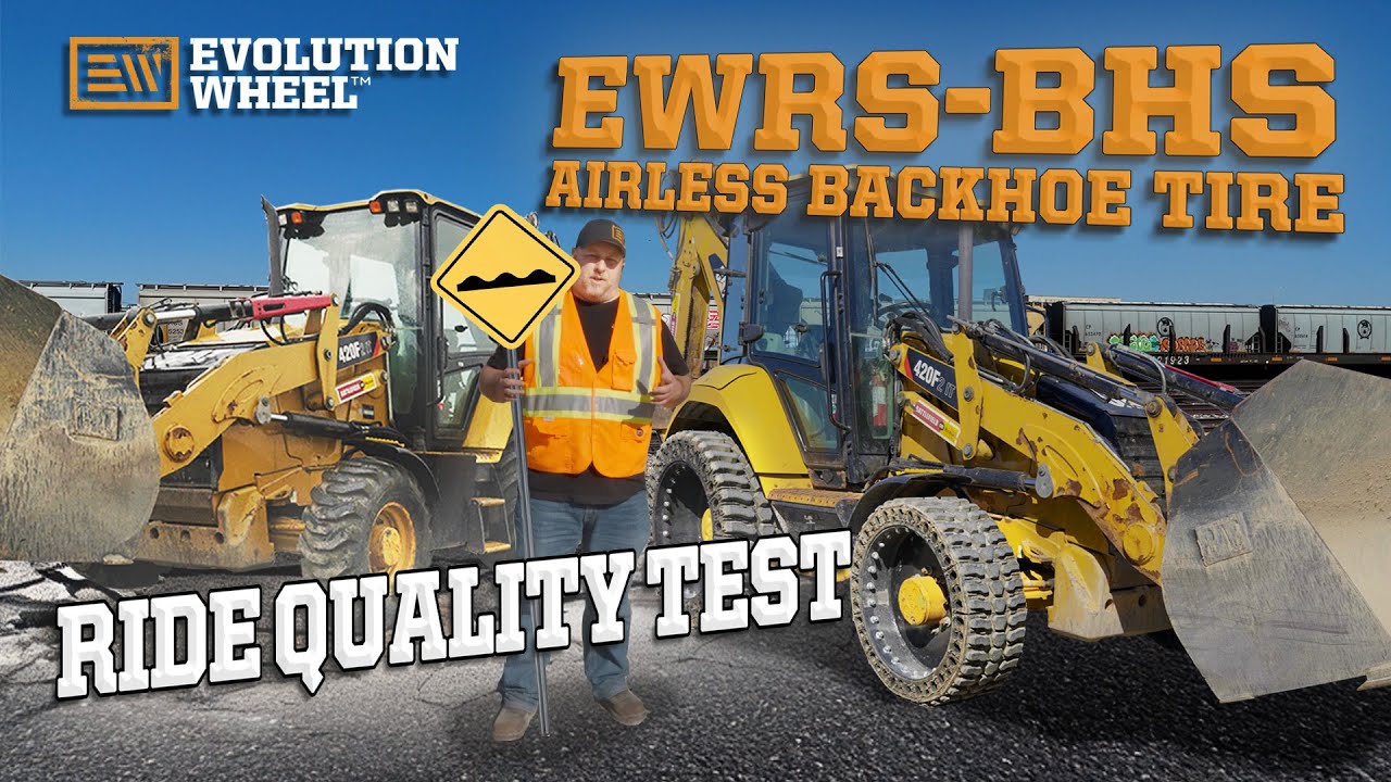 airless backhoe tire ride test