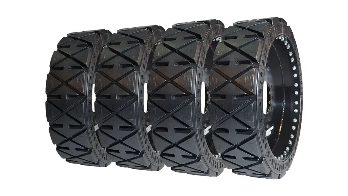 set of 4 airless telehandler tires ewrs-th-hs