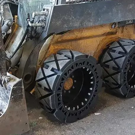 hs solid tire on skid steer