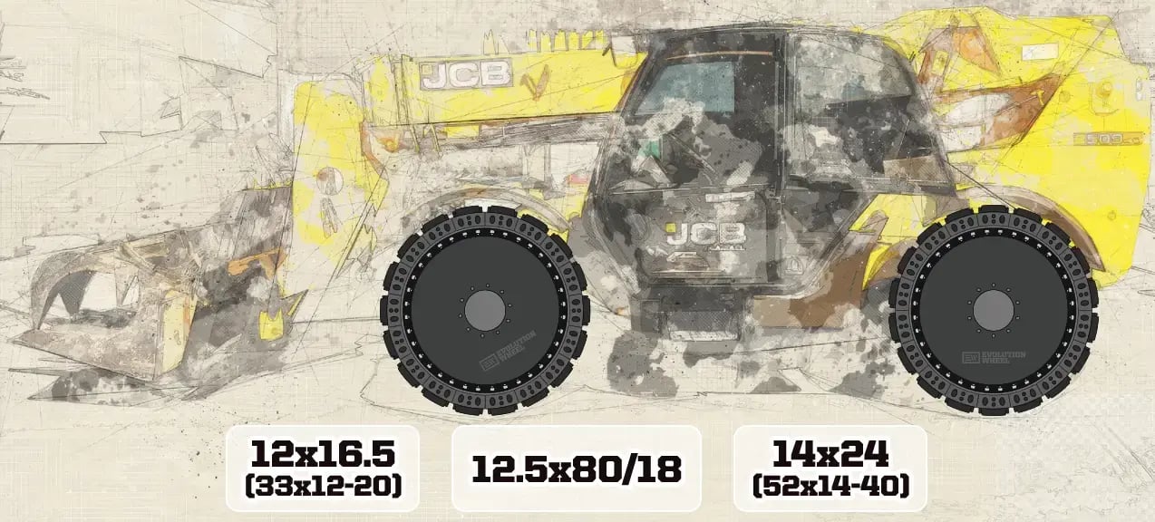 solid tire sizes for jcb telehandler