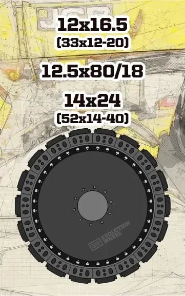 solid tire sizes for jcb telehandler 