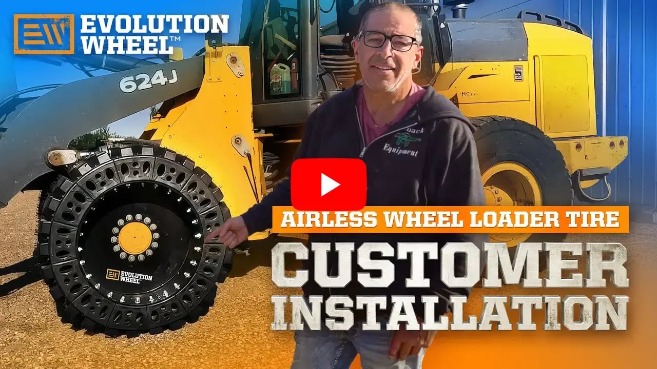 airless wheel loader tires customer installation