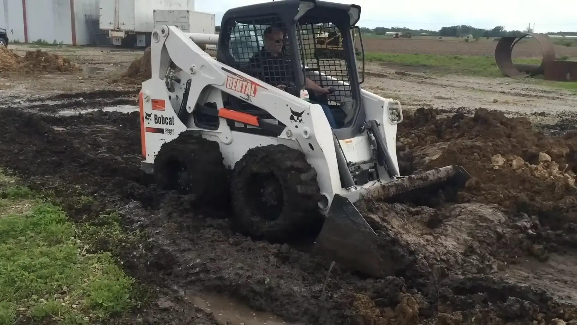 solid skid steer tires in action