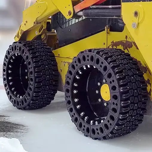 solid skid steer tire for snow