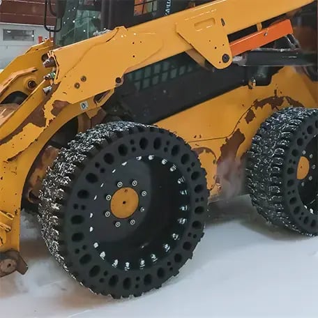 snow and ice solid tire skid steer