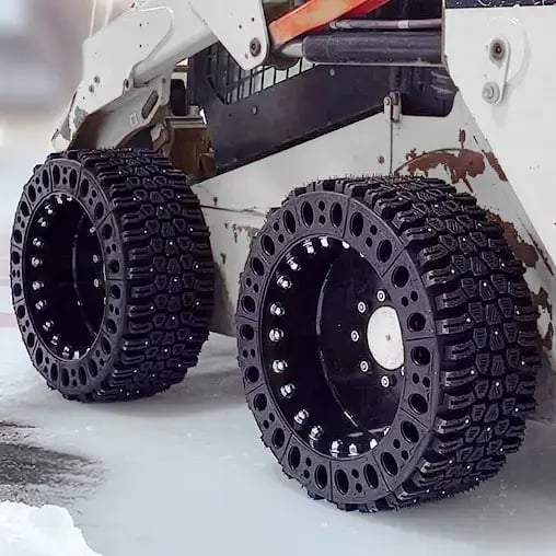 solid bobcat tires for snow
