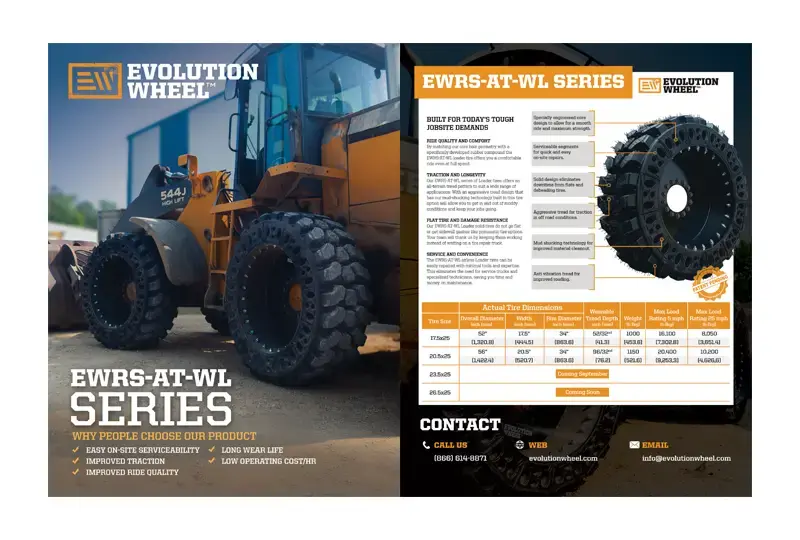 solid wheel loader EWRS-AT-WL tires specs sheet